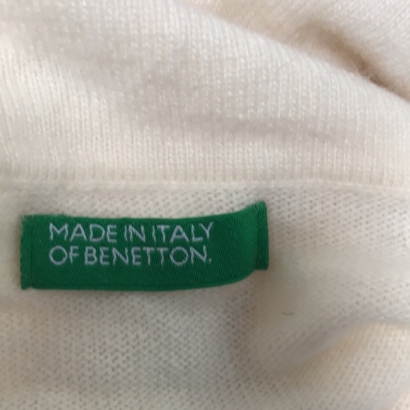 NWT-United Colors of Benetton- Cream wool/nylon and cashmere sweater. Size M - Picture 5 of 7
